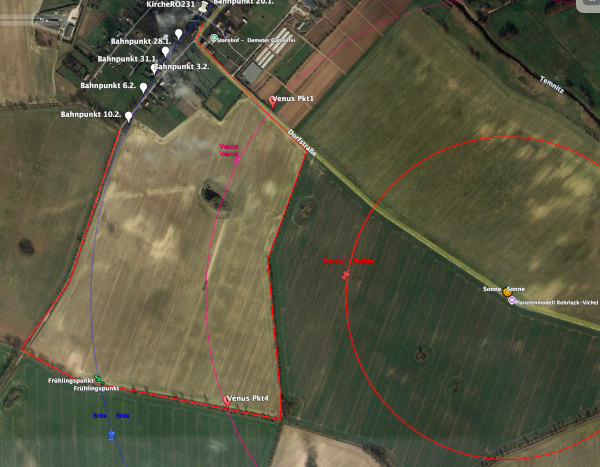 Wanderung im Planetenmodell Ro-Vi Mars - Asteroiden - Mars